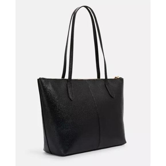 Coach Zip Top Tote Shoulder Bag- Gold/Black - Picture 3 of 3